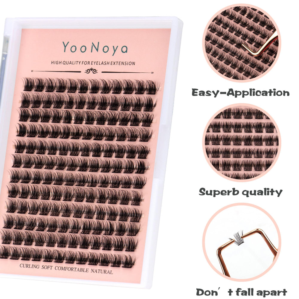 DIY at-home application with Yoonoya lash clusters and easy grafting