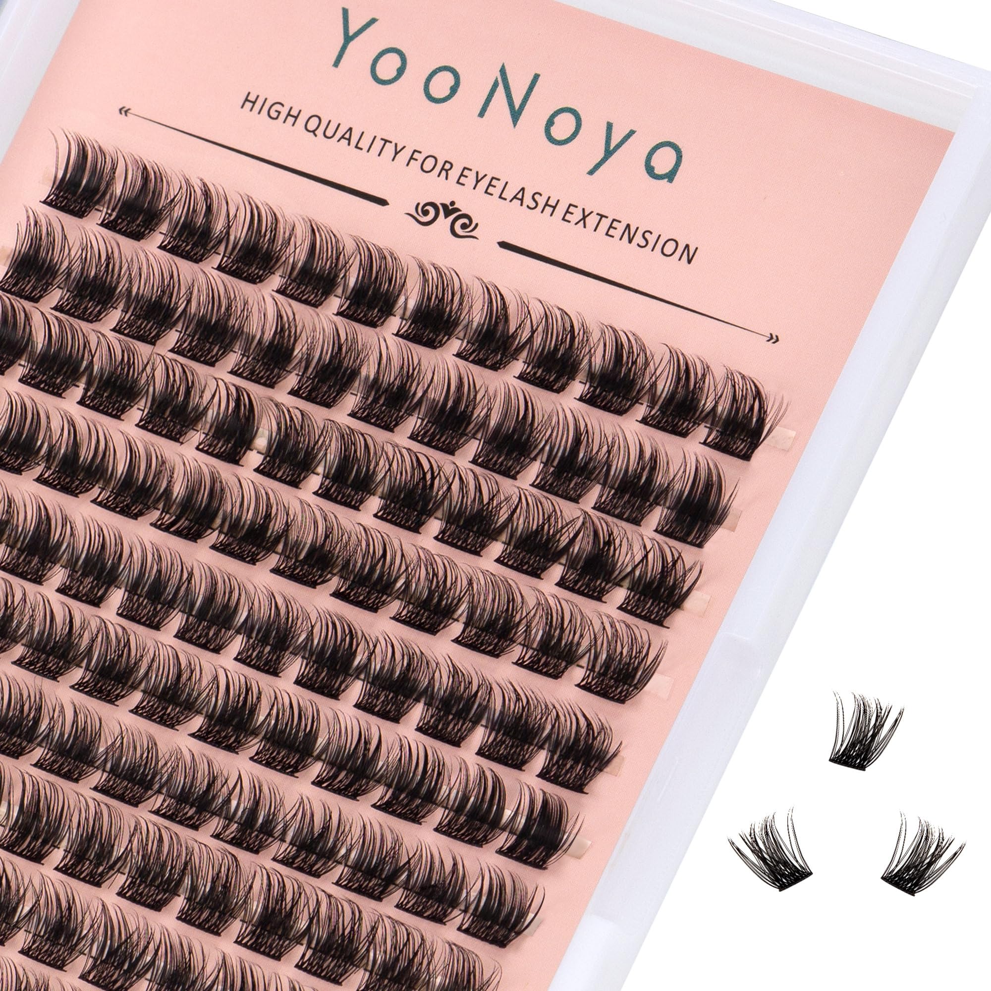 Yoonoya lash clusters 144 pcs 10 mm for natural wispy look at home