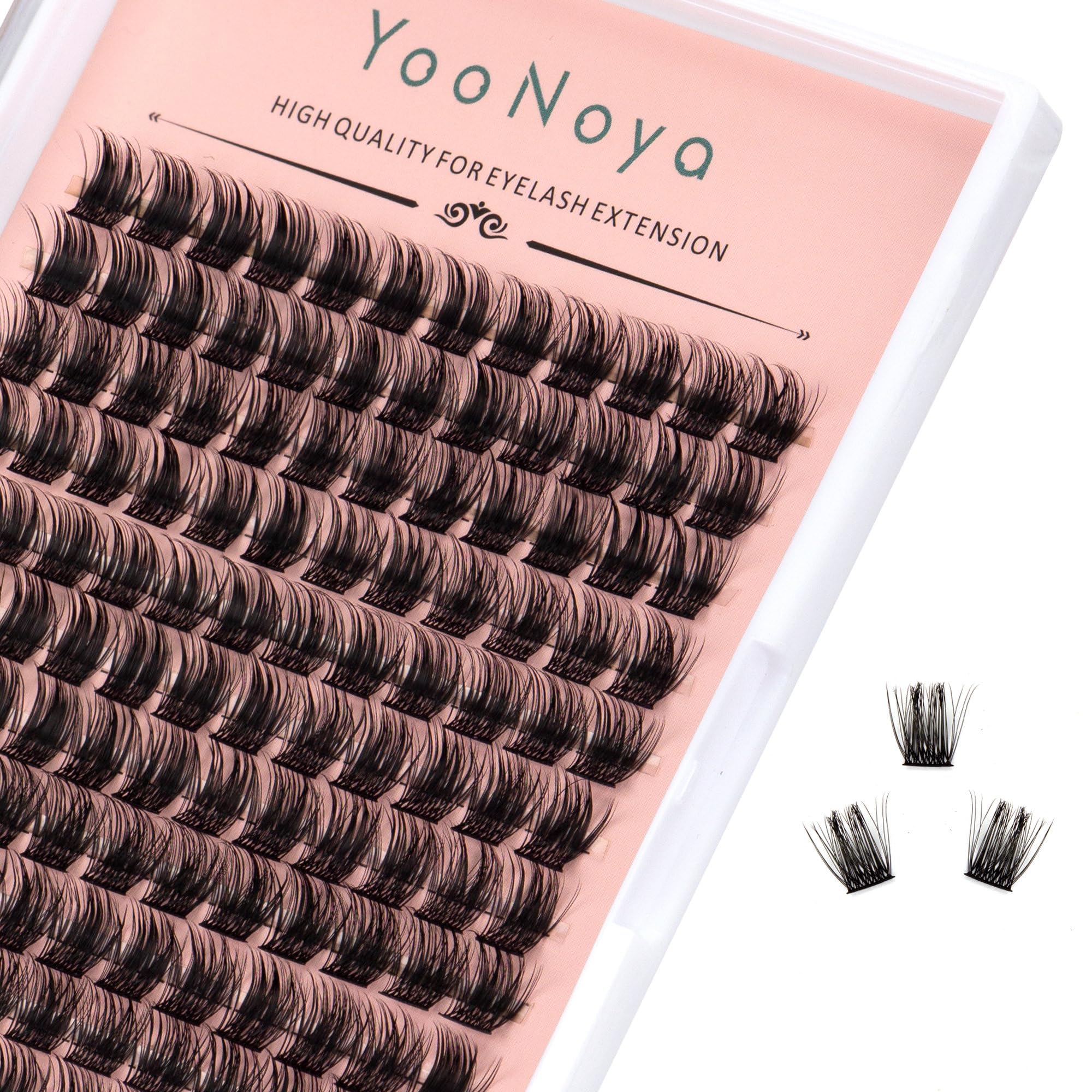 YOONOYA lash clusters 144pcs 12mm D curl for natural volume