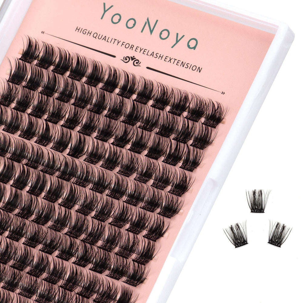 YOONOYA lash clusters 144pcs 12mm D curl for natural volume