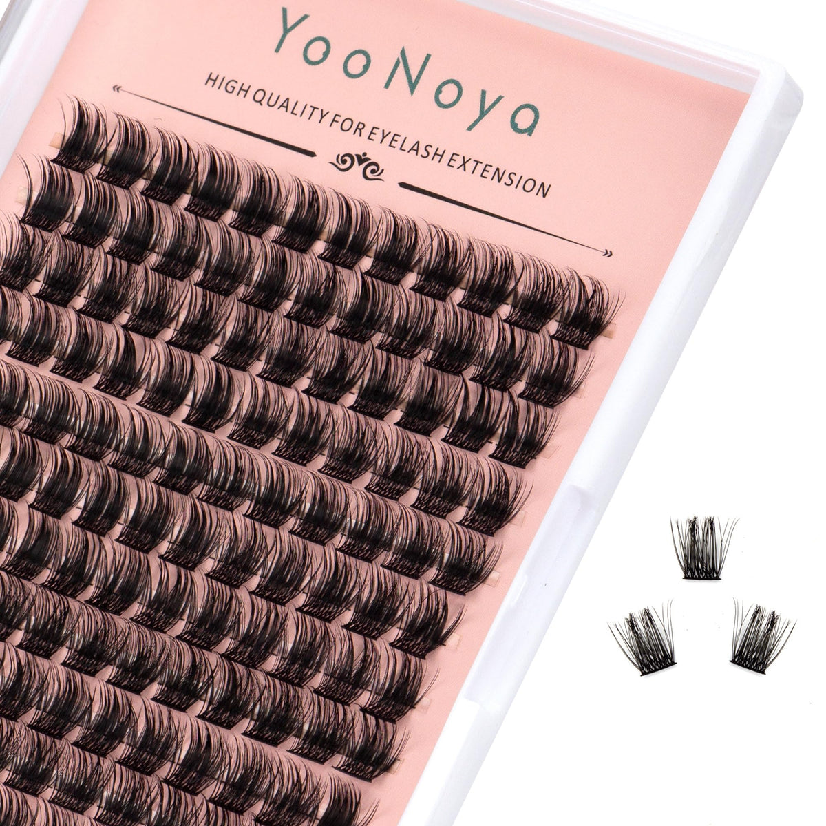 YOONOYA lash clusters 144pcs 12mm D curl for natural volume