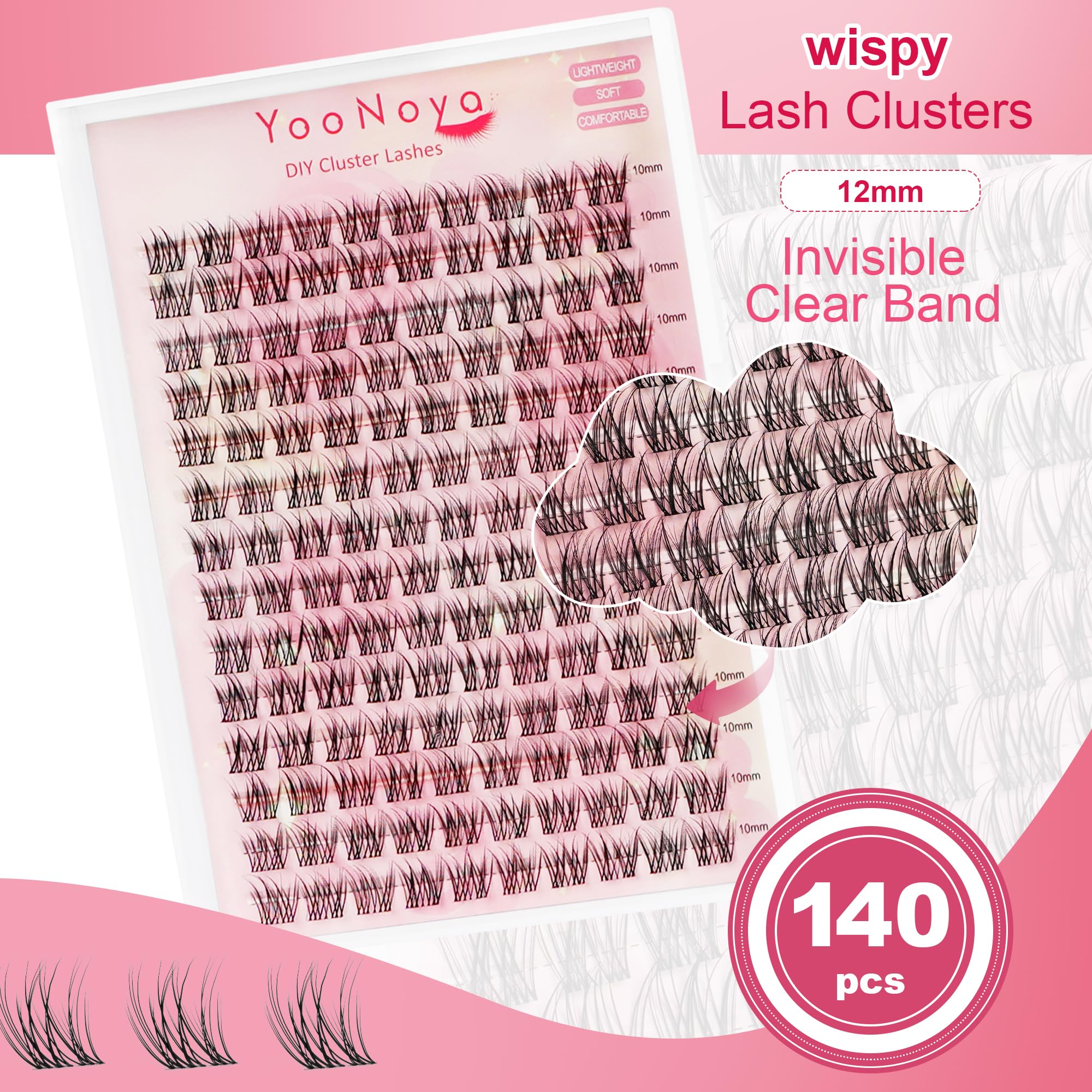 YooNoya lightweight skin friendly fibers ensure comfortable wear with no eyelid irritation.