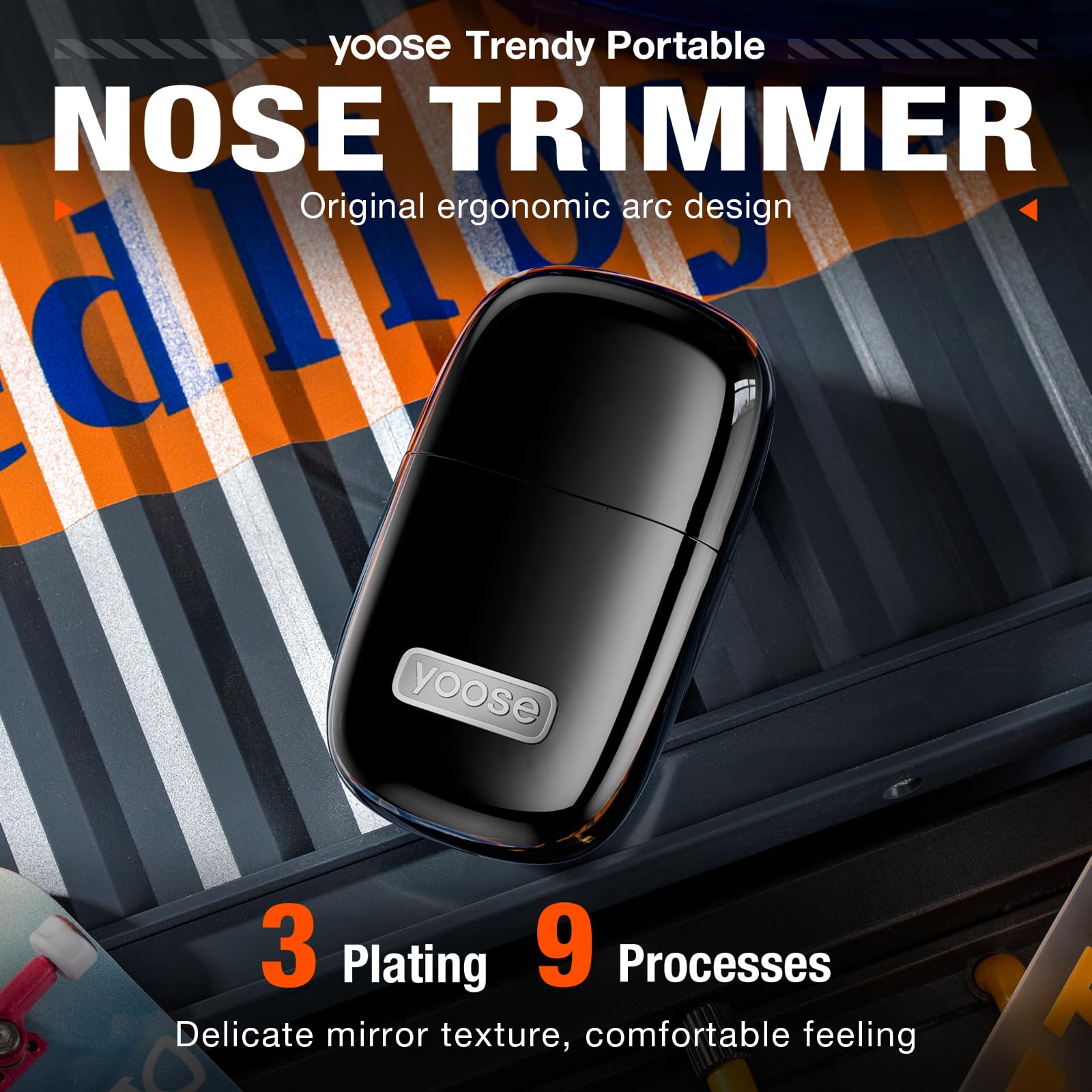 yoose alloy nose trimmer side profile emphasizes ergonomic grip for comfortable handling