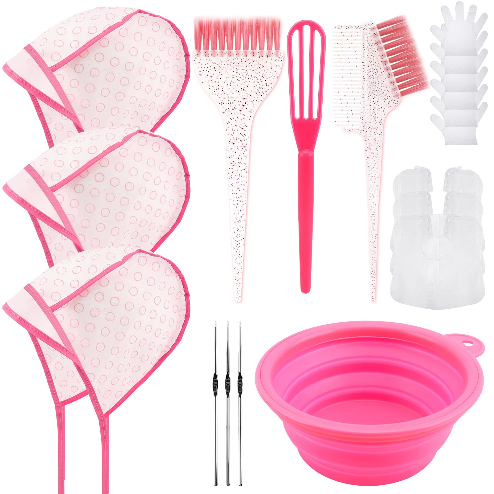 YOOVR 19pcs hair bleach kit with bowl and brush for at-home highlights.
