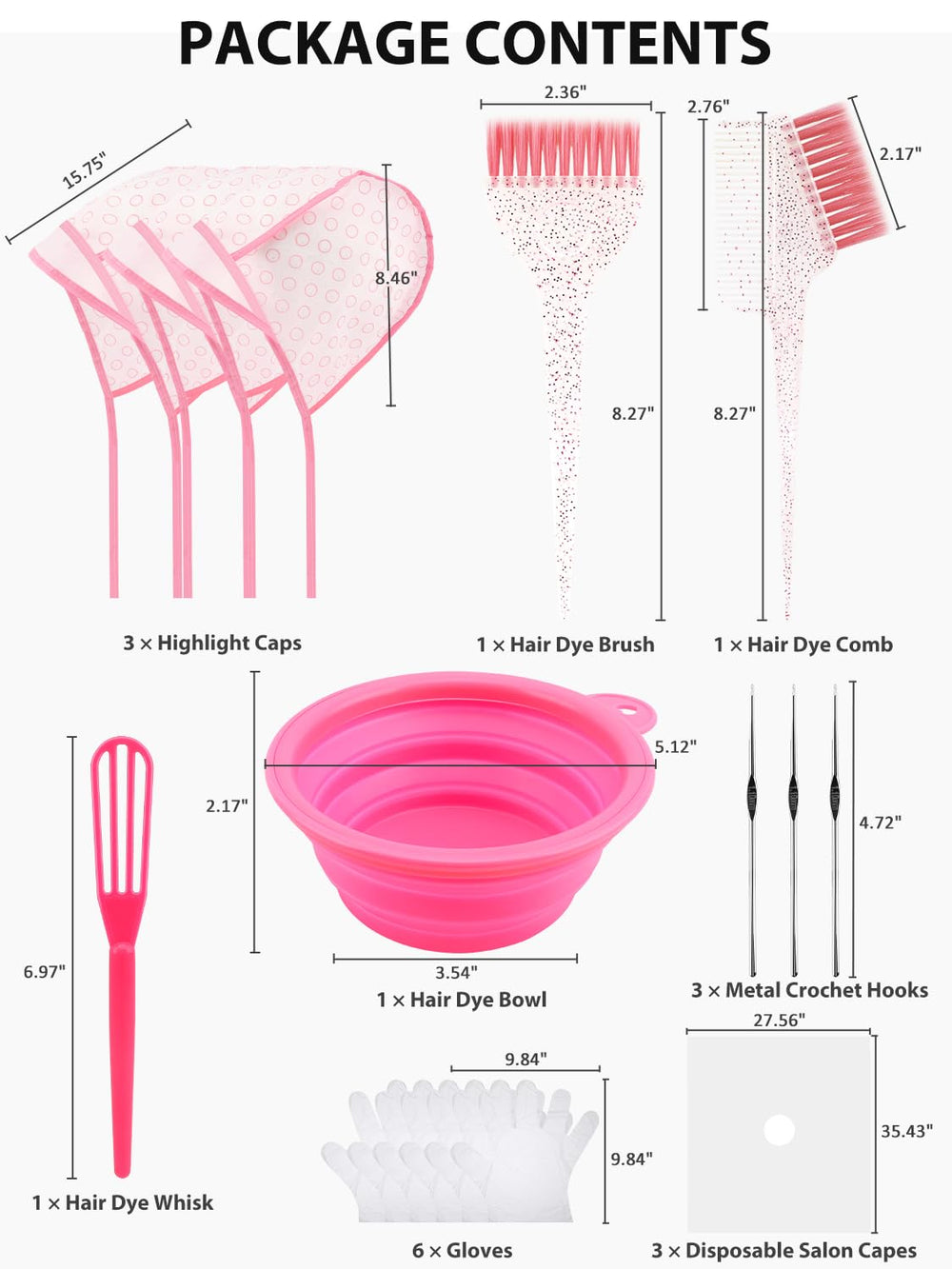 YOOVR color whisk and dye comb ensure even dye distribution.
