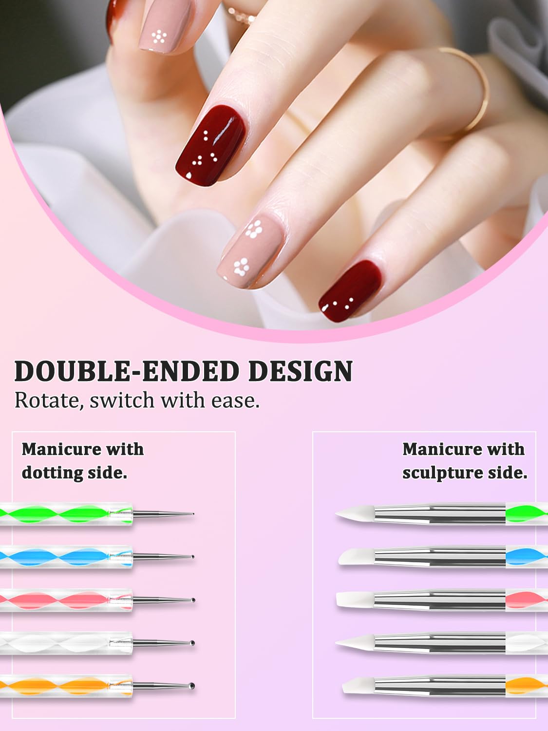 YOOVR French tip line brushes for ultra-fine lines and tips.