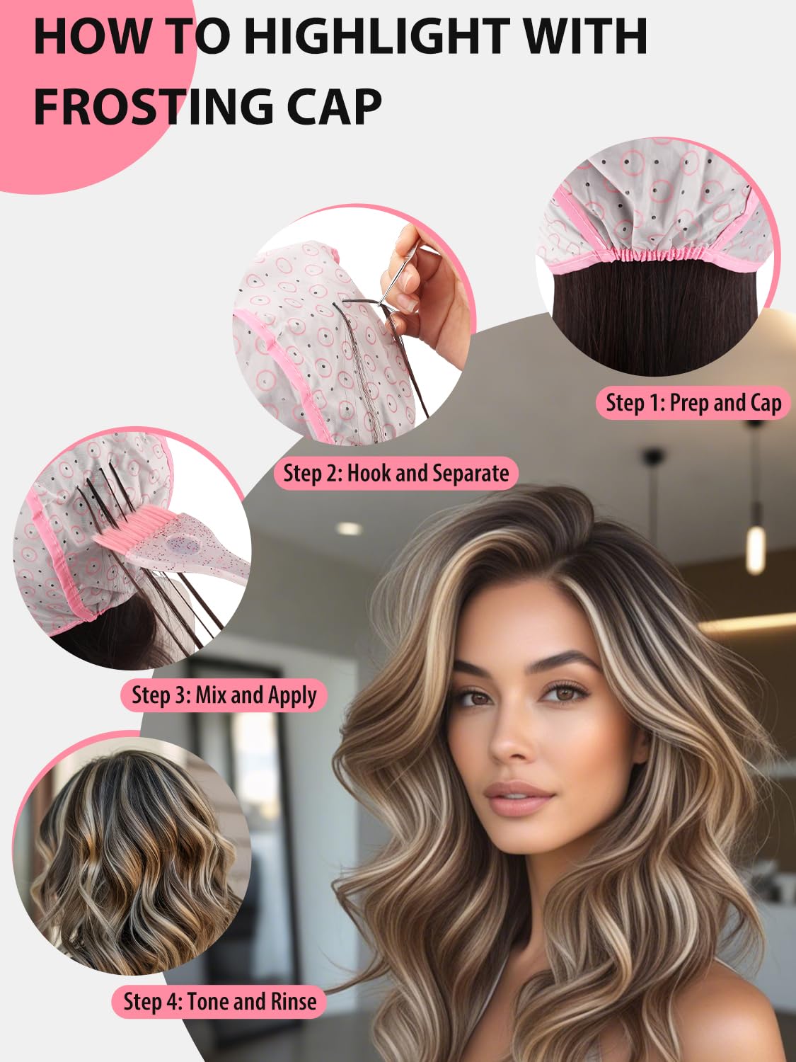YOOVR metal hooks grip thick hair for highlights.