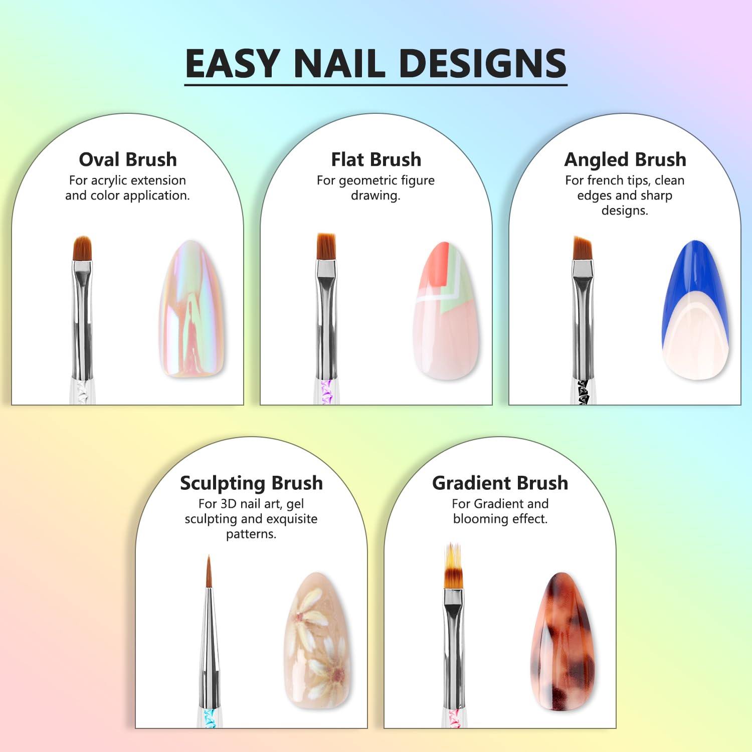 YOOVR dual-ended brushes and dotting tools for gems and gradients.