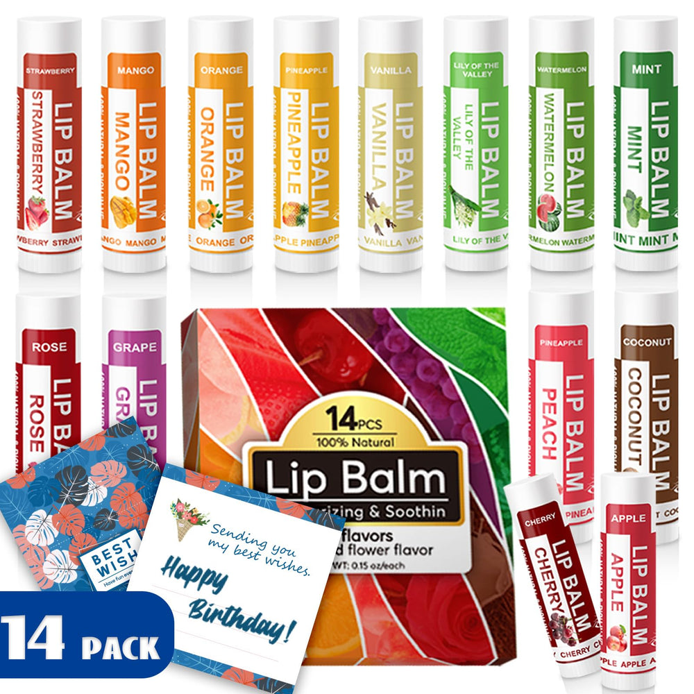 Yopela 14-pack lip balm gift set with flavors for gifting