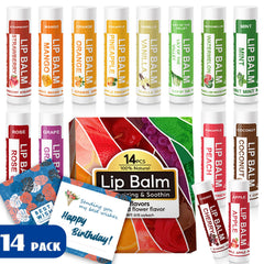 Yopela 14-pack lip balm gift set with flavors for gifting