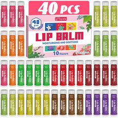 Yopela 40-pack natural lip balm with vitamin E and coconut oil for rich hydration.