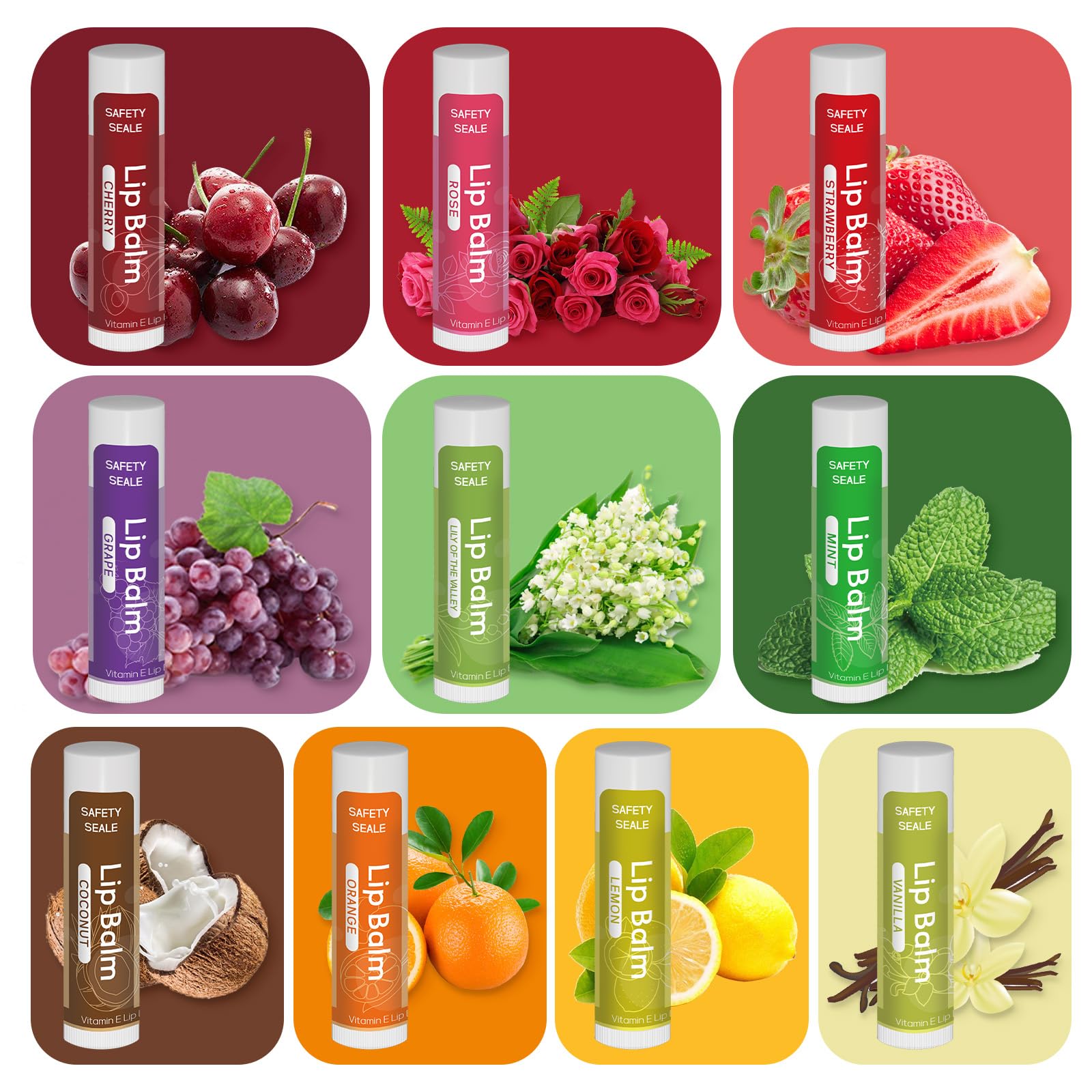 Bálsamo labial Yopela con Vitamina E y aceite de coco, nutrición suave.
