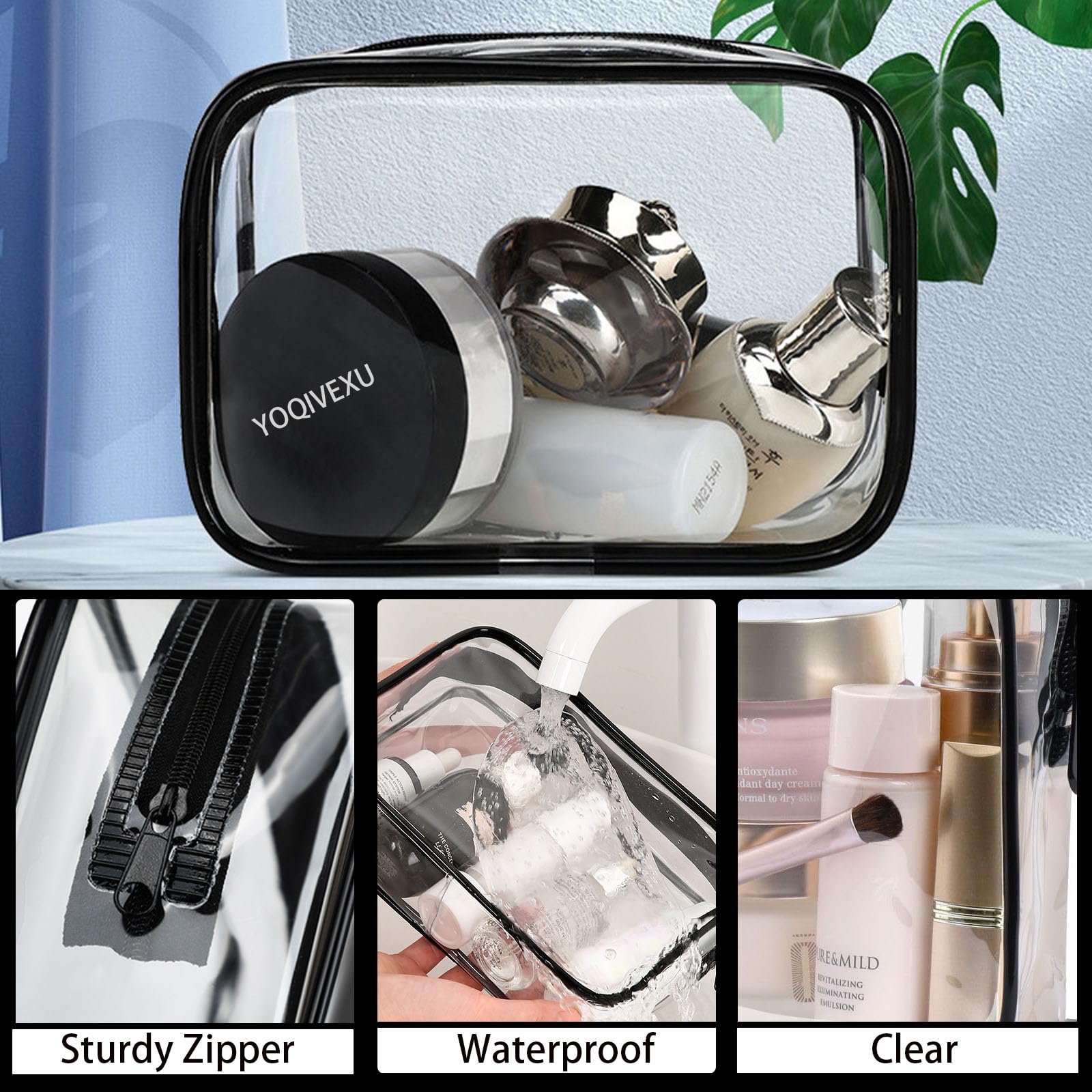 YOQIVEXU portable lightweight bags ideal for cosmetics and toiletries