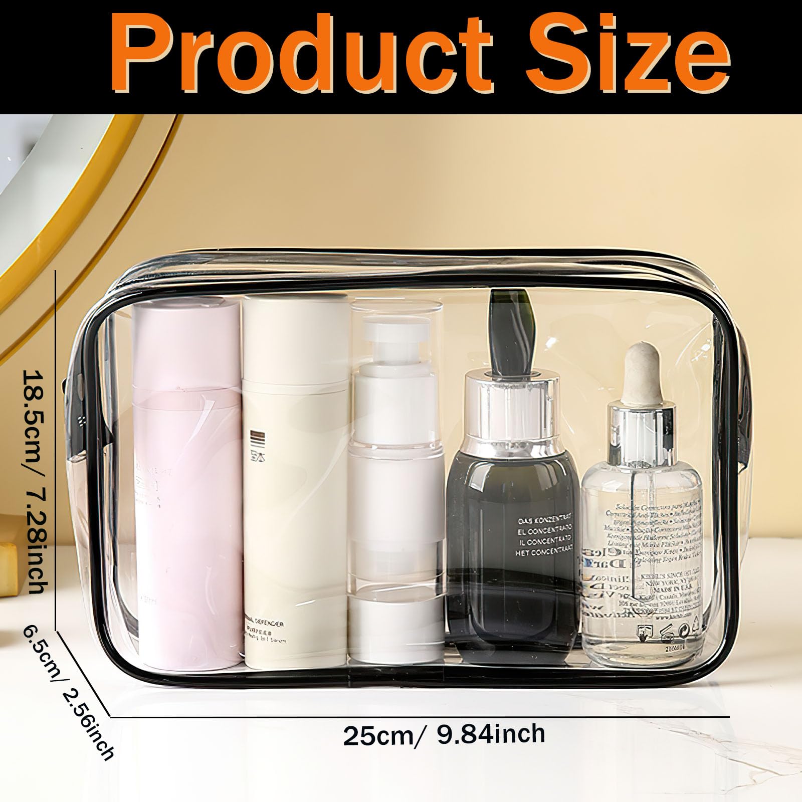 YOQIVEXU TSA-approved clear toiletry bag passes security easily
