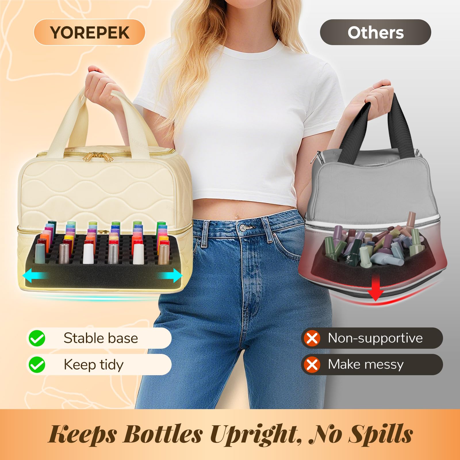 YOREPEK durable quilted fabric exterior provides water-resistant protection