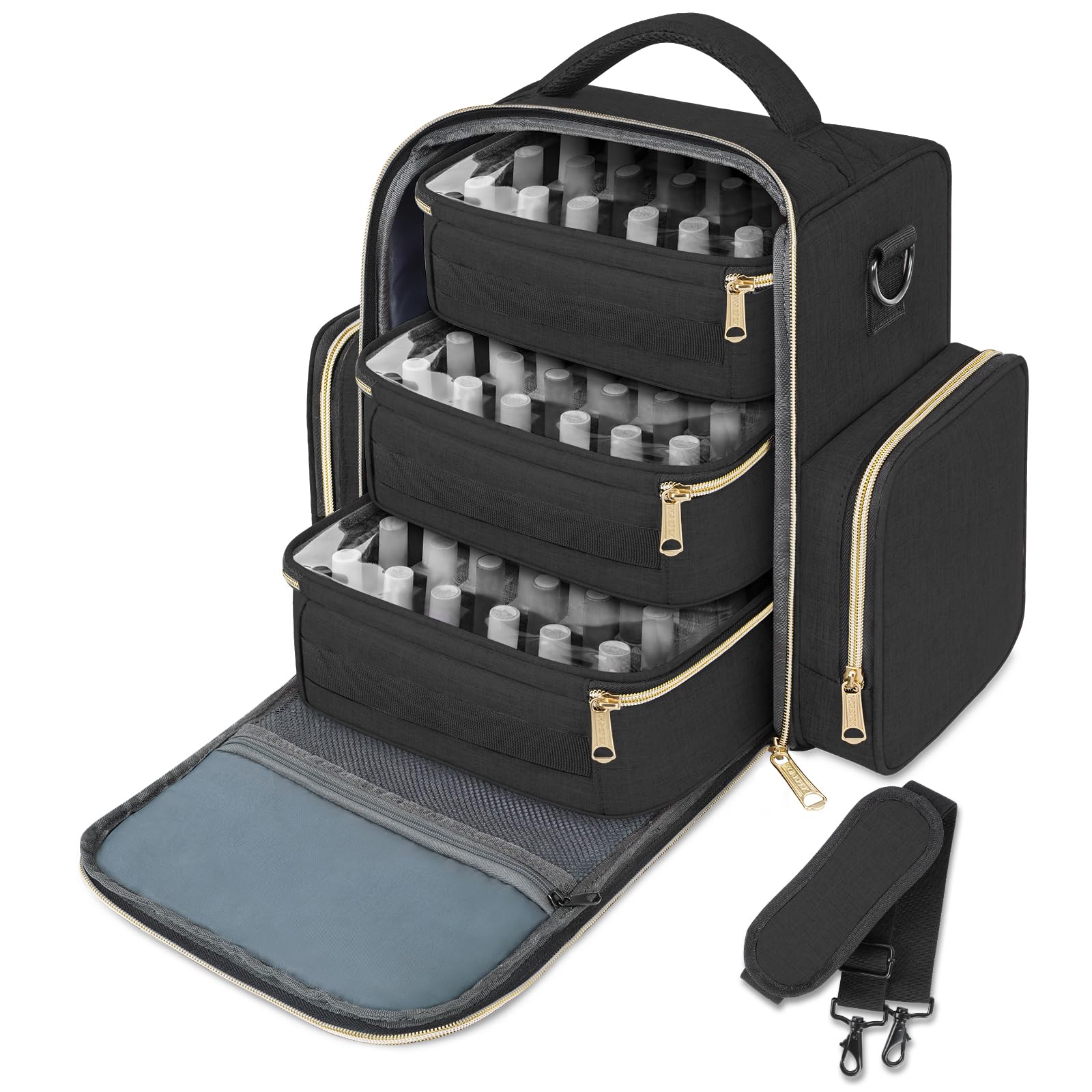 YOREPEK nail polish organizer shows 72 bottle capacity for easy storage