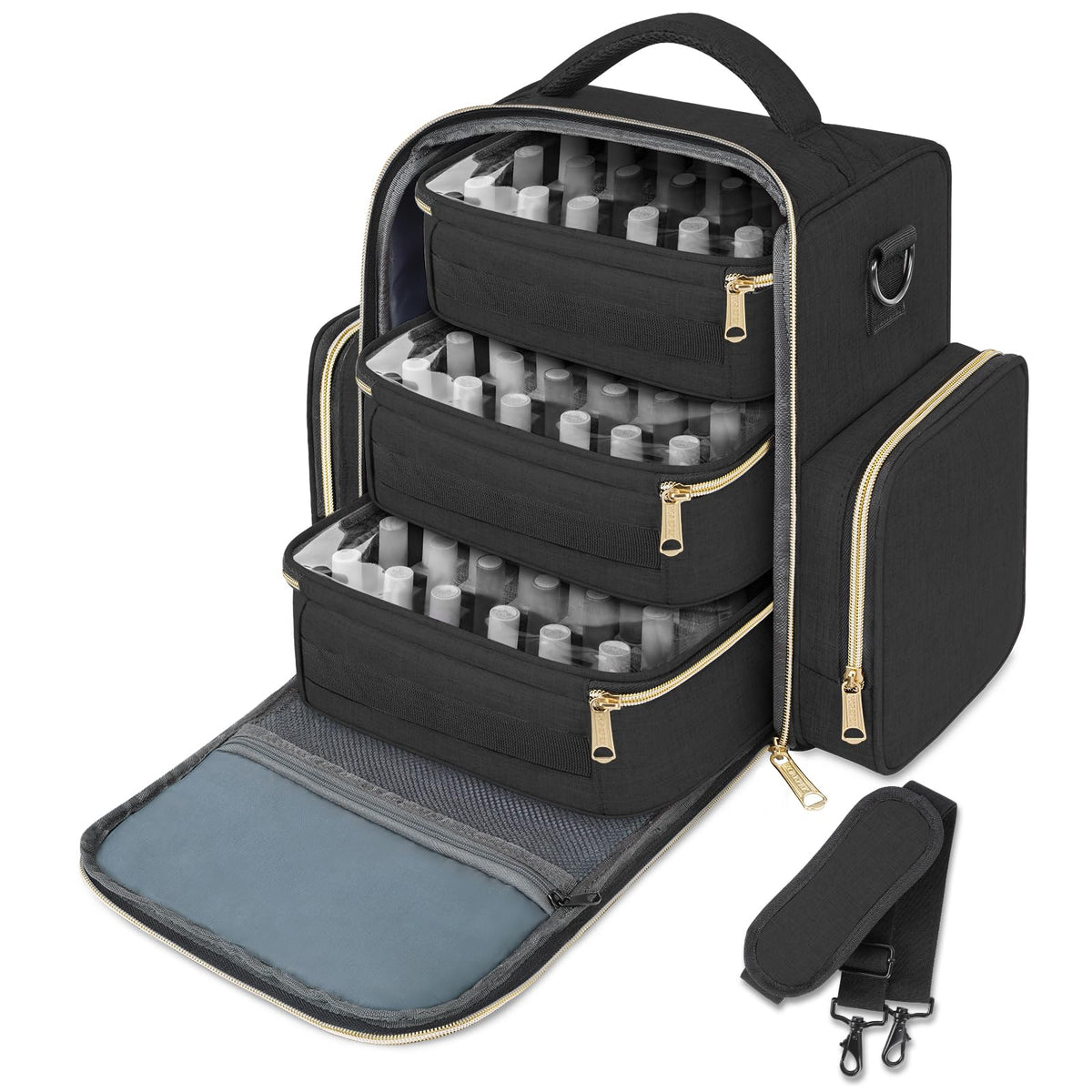 YOREPEK nail polish organizer shows 72 bottle capacity for easy storage