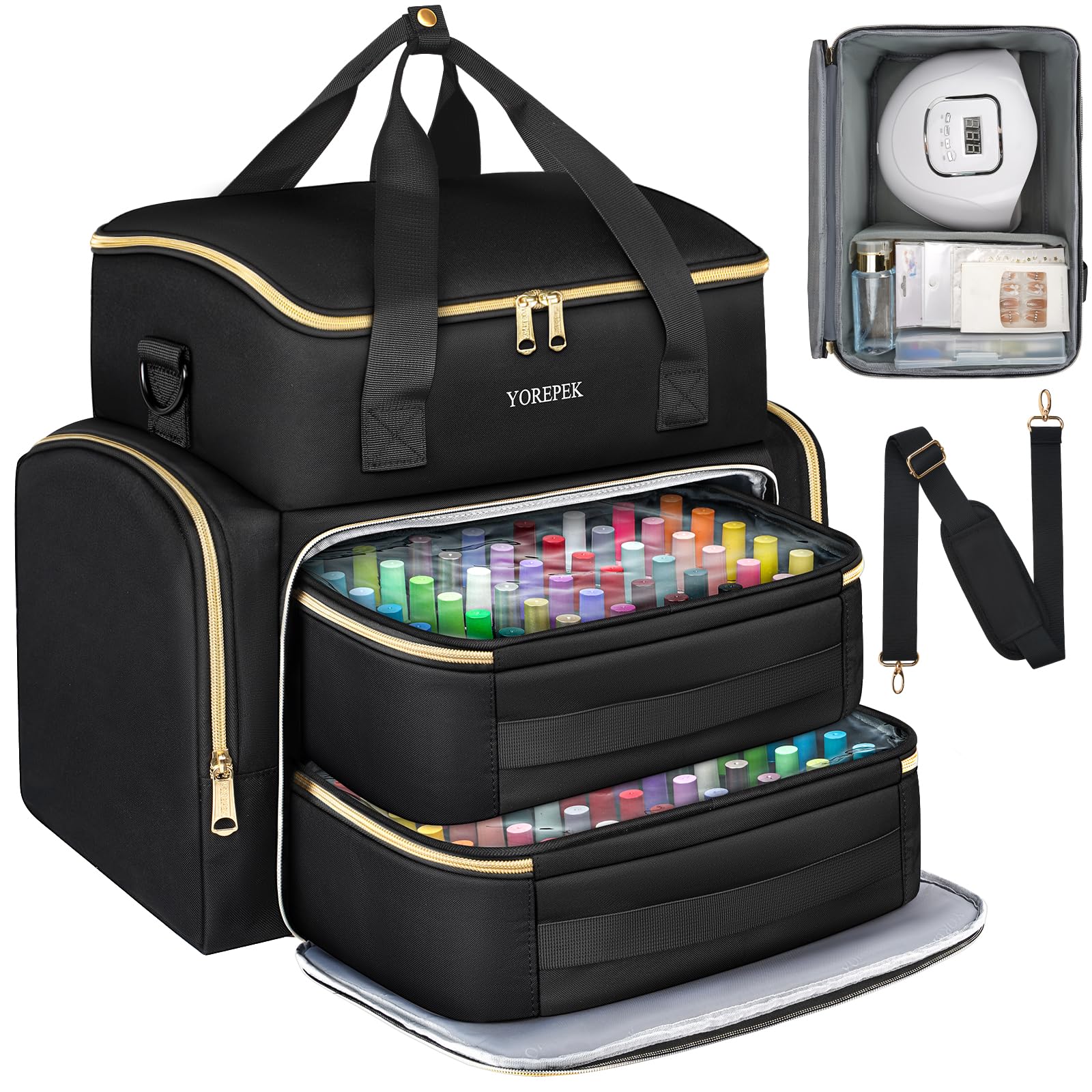 Ideal for home, salon, or travel use of nail supplies