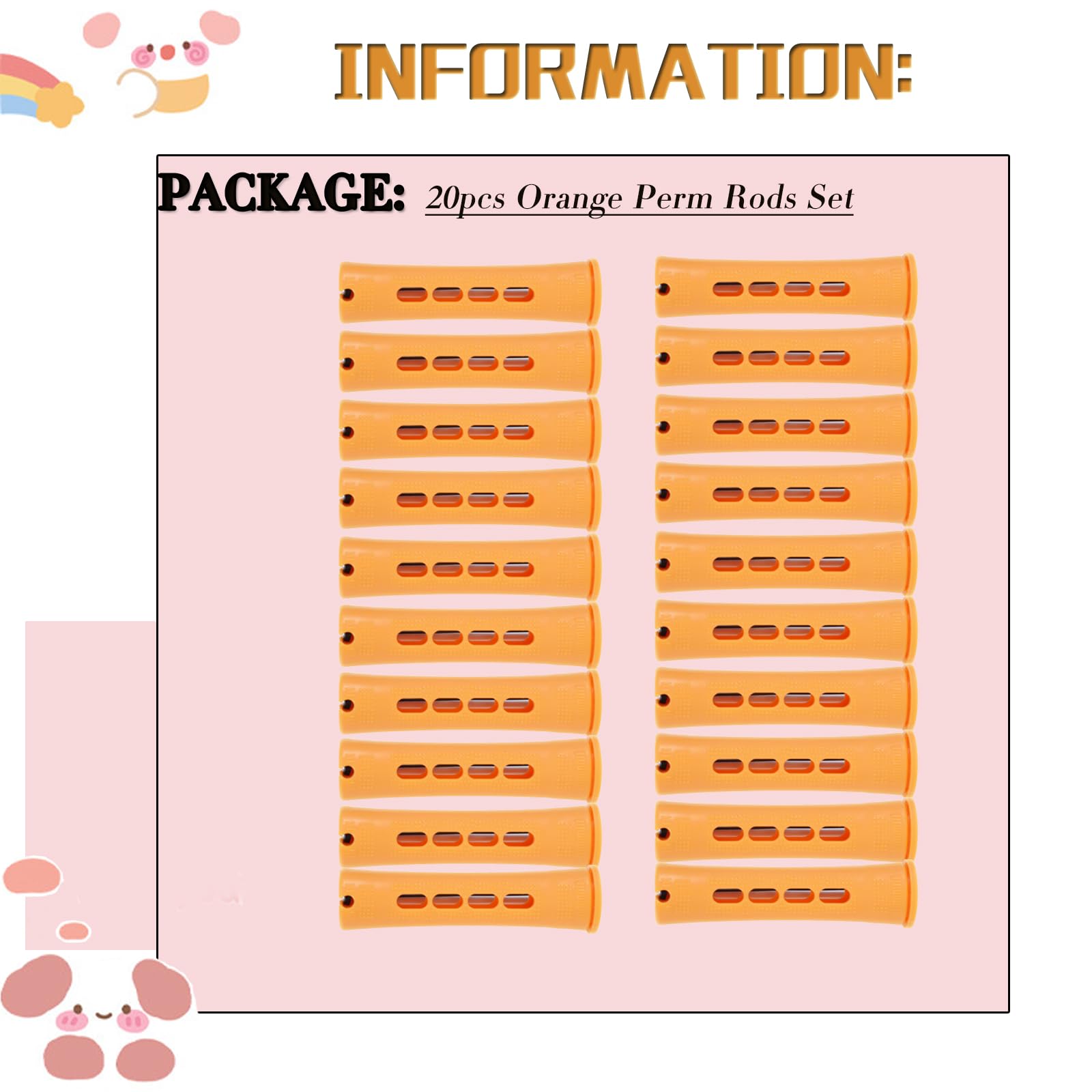 YOROSTAR orange perm rods for short hair easy, safe styling at home