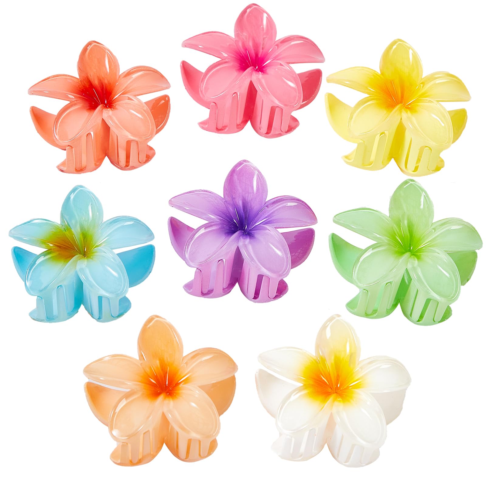 YosaiHom flower clip close-up reveals vibrant plumeria petals for everyday style.