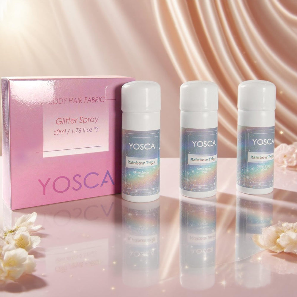 Yosca Spray de purpurina secado rápido cuida piel y cabello