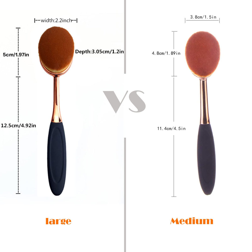 Yoseng Oval Foundation Brush in hand ready for flawless liquid foundation application.