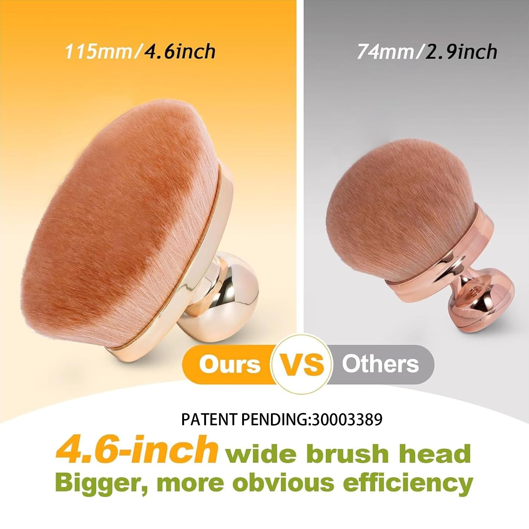 Yoseng self-tanner brush for legs and body blends mousse smoothly