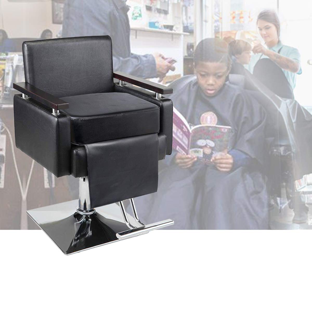 Yoshiko booster seat cushion back view showing compact design and chair protection