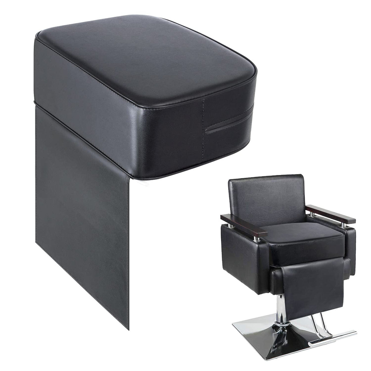Yoshiko salon booster seat cushion leather material close up for durable comfort during haircuts