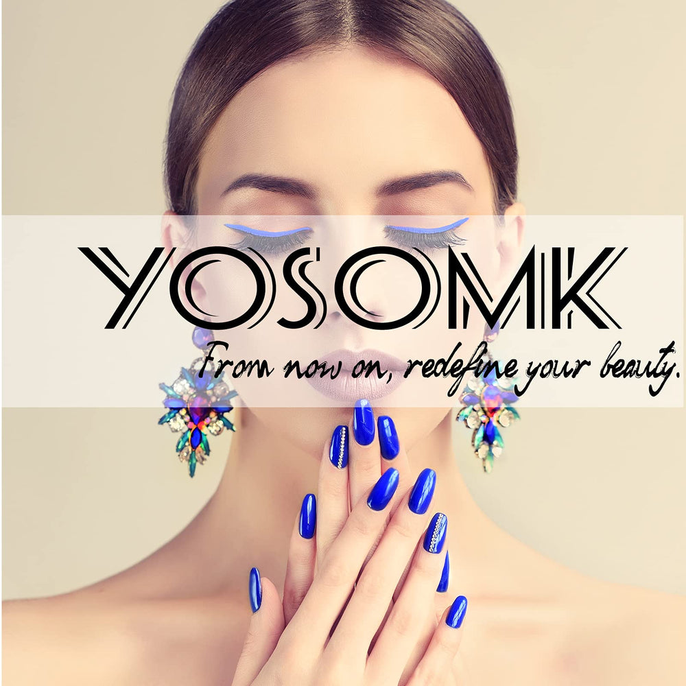YOSOMK press on nails almond natural ombre pink white manicure setup, ready-to-wear aesthetic.