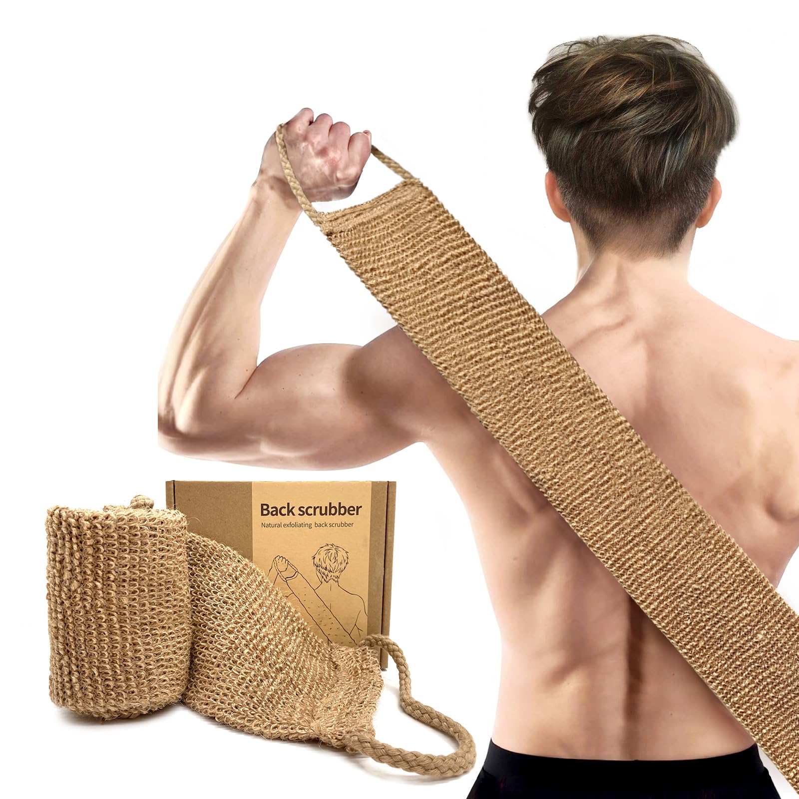YOTDHUO exfoliante espalda con yute, limpieza profunda