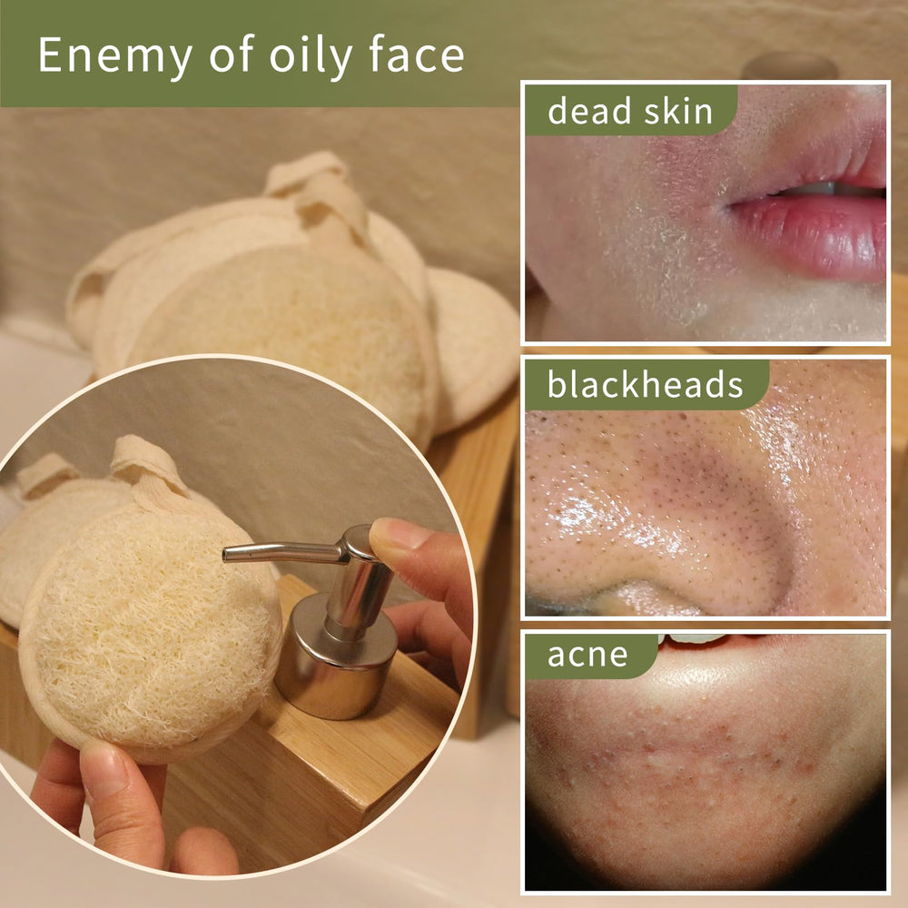 YOTDHUO loofah face scrubber with 3-2 inch diameter for comfortable exfoliation