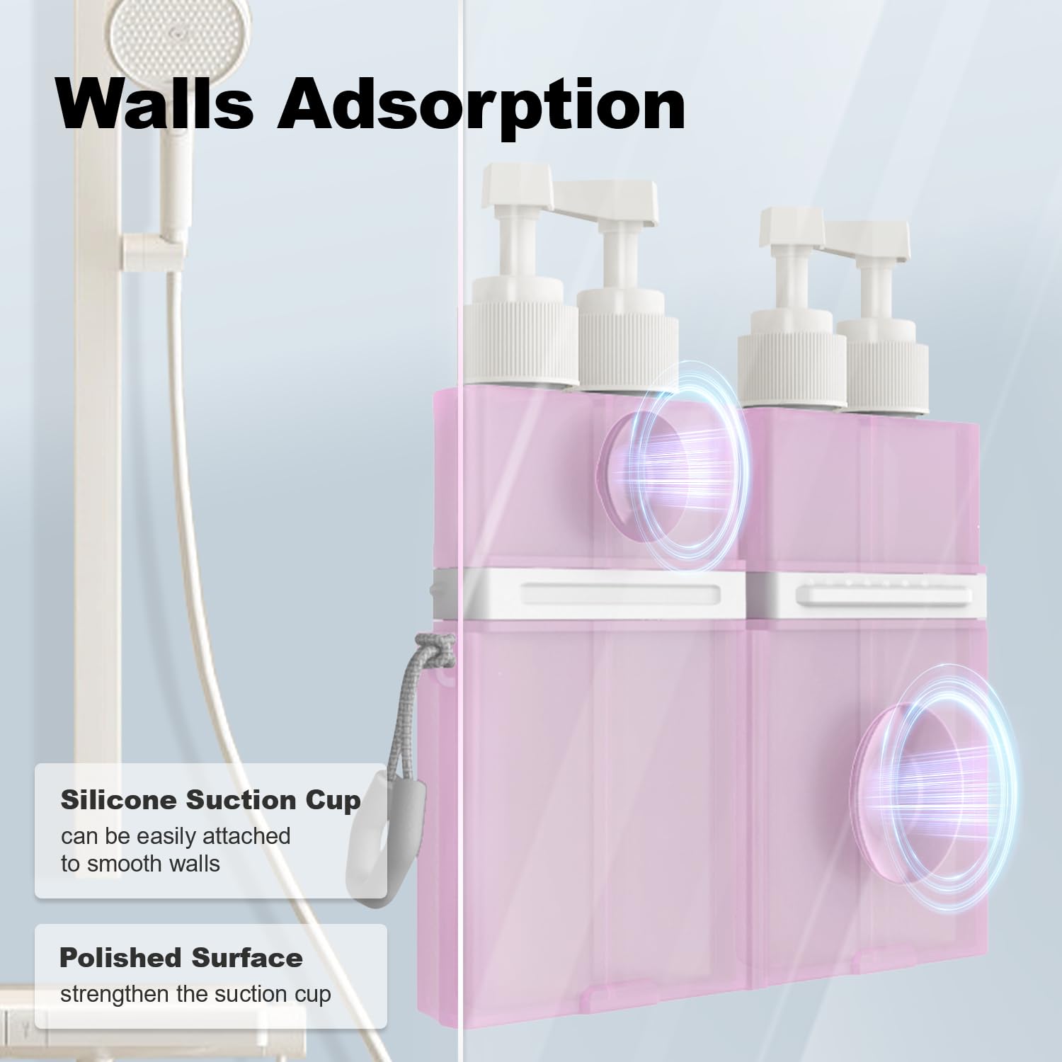 YOTIME silicone chassis with two strong suction cups for reliable grip on tiles and glass