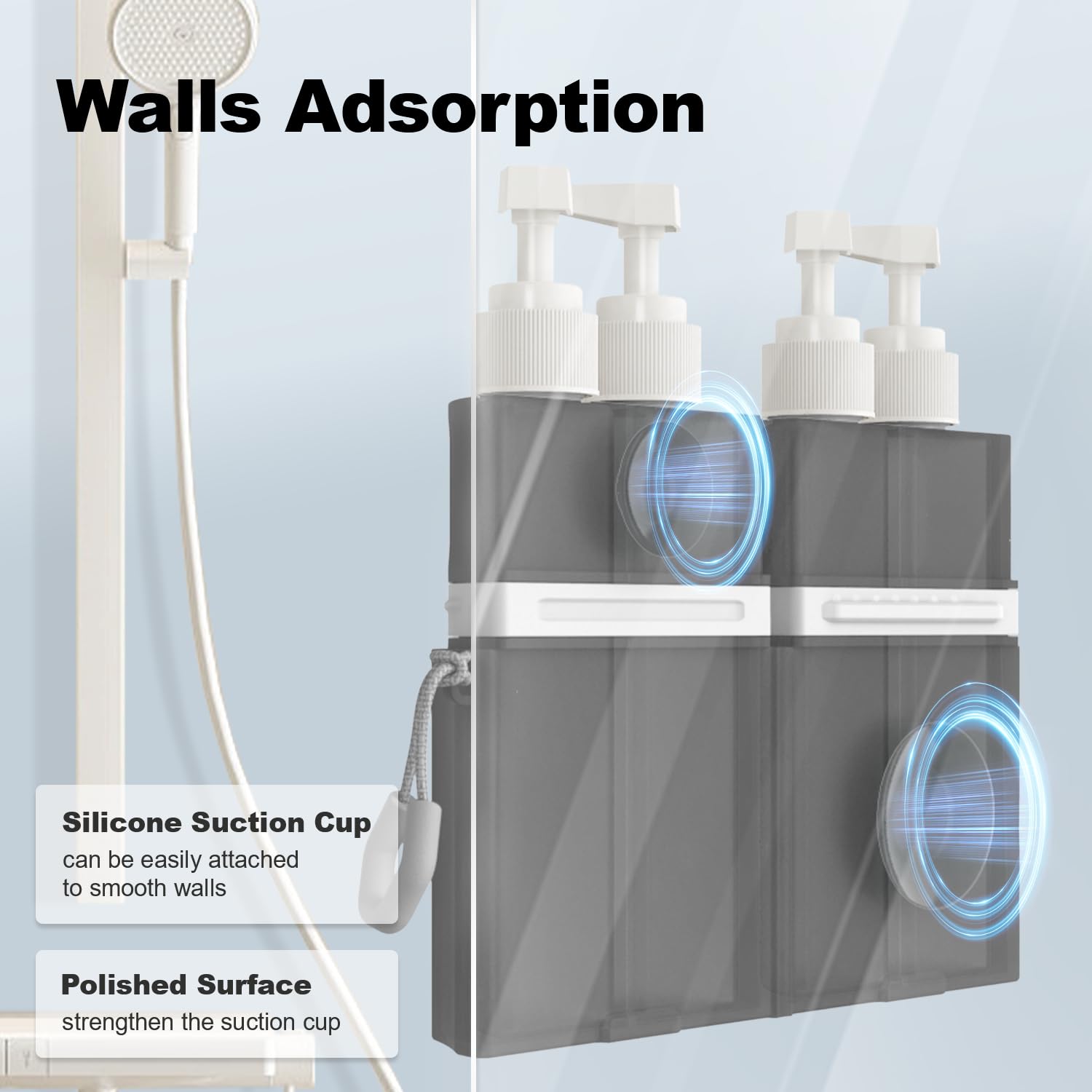 YOTIME silicone suction cup bracket on wall, adjustable height for easy access.