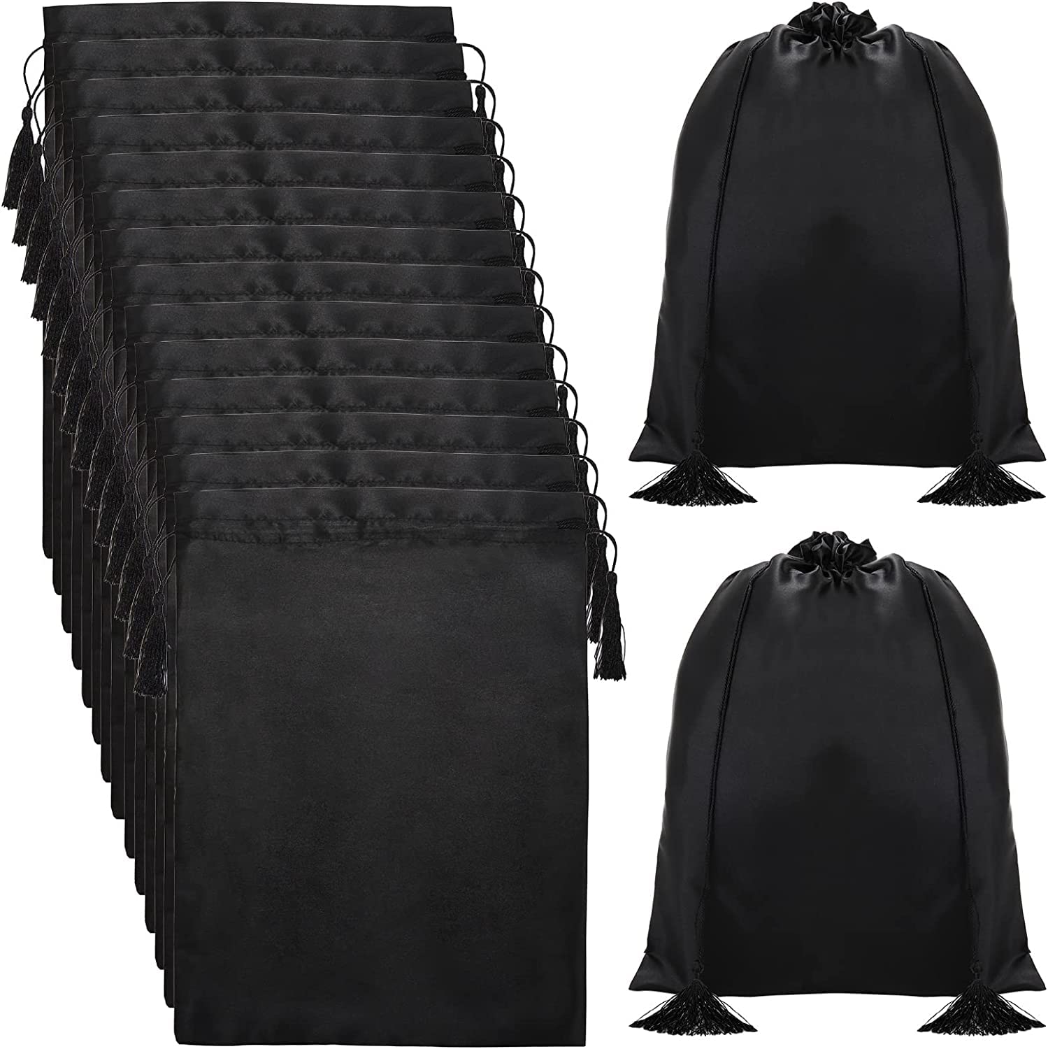 Youeon silk satin wig bag with drawstring tassel for secure on-the-go storage