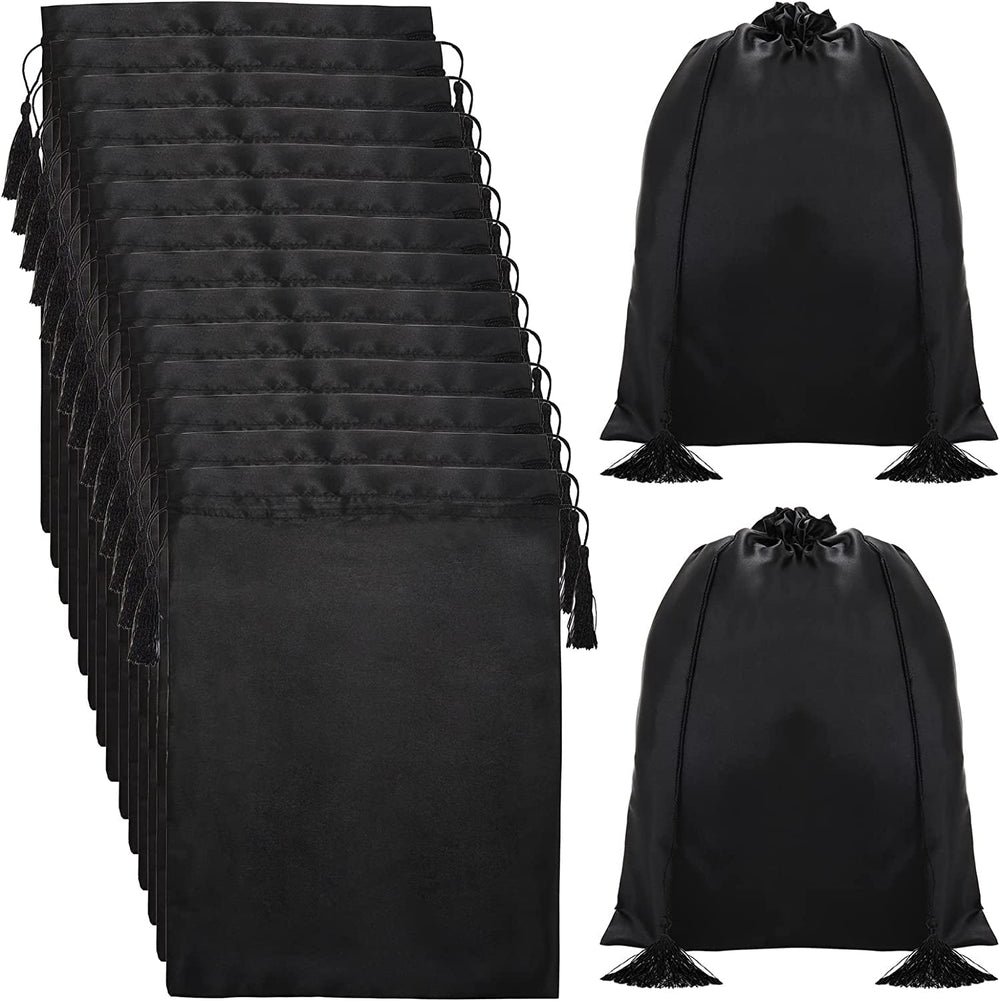 Youeon silk satin wig bag with drawstring tassel for secure on-the-go storage