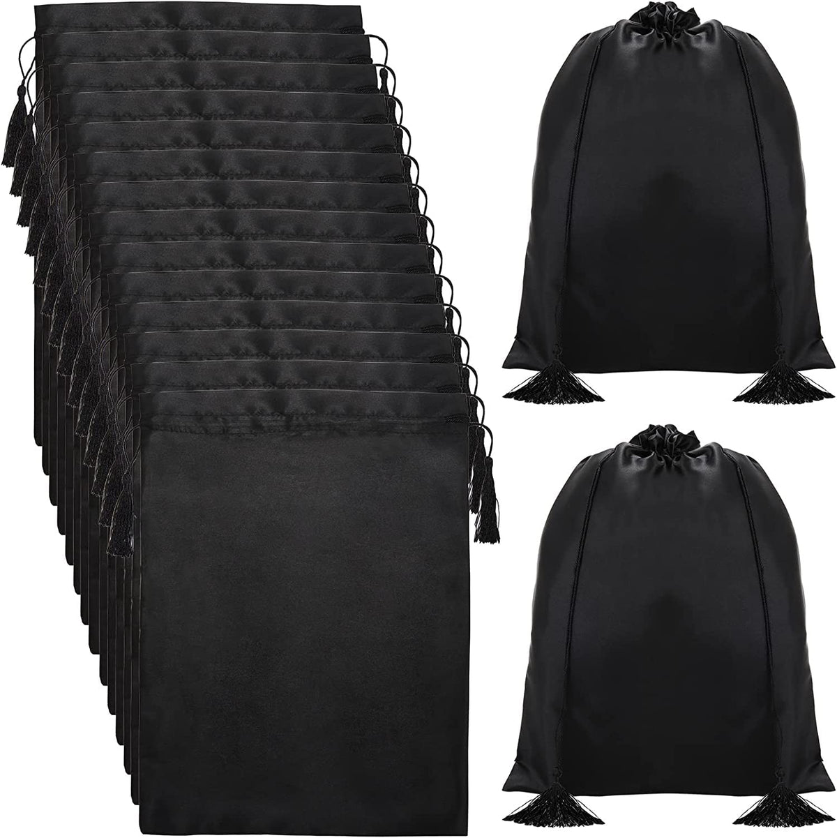 Youeon silk satin wig bag with drawstring tassel for secure on-the-go storage