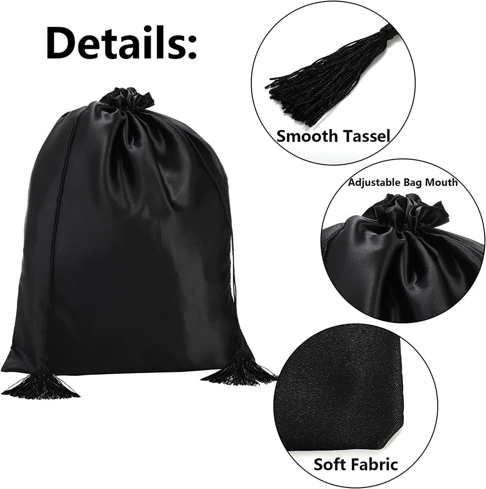 Soft satin fabric reduces static and protects wigs during handling
