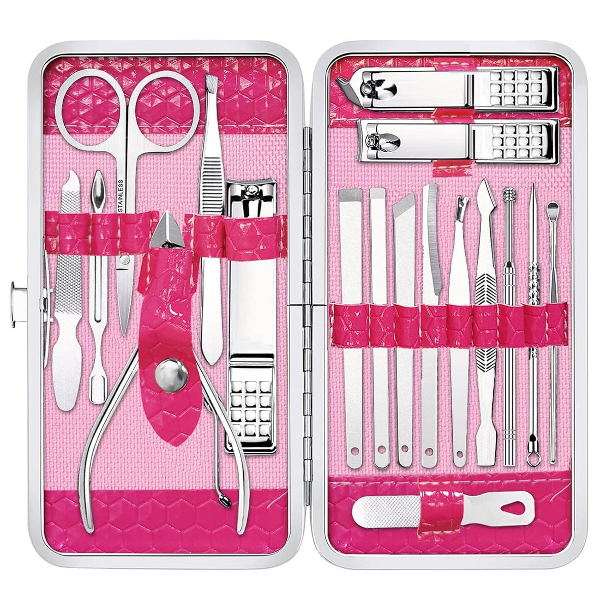 Yougai 18-piece manicure set in case for organized at-home grooming
