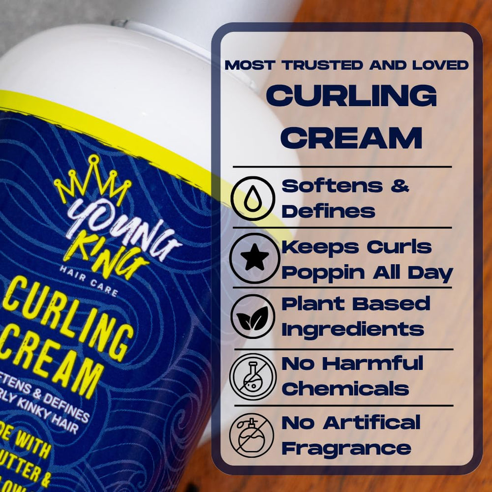 Botella de Young King Hair Care crema hidratante para rizos infantiles.