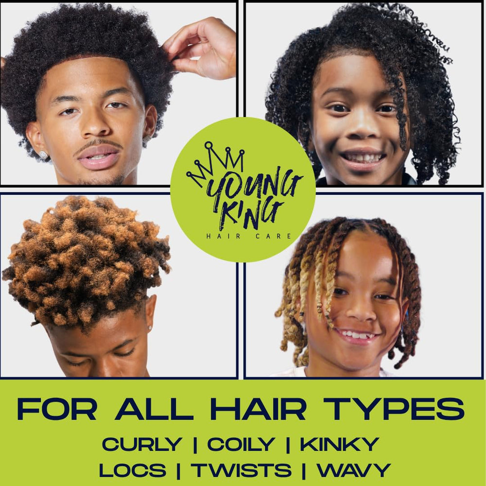 Representación positiva de diversidad en niños negros con Young King Hair Care.