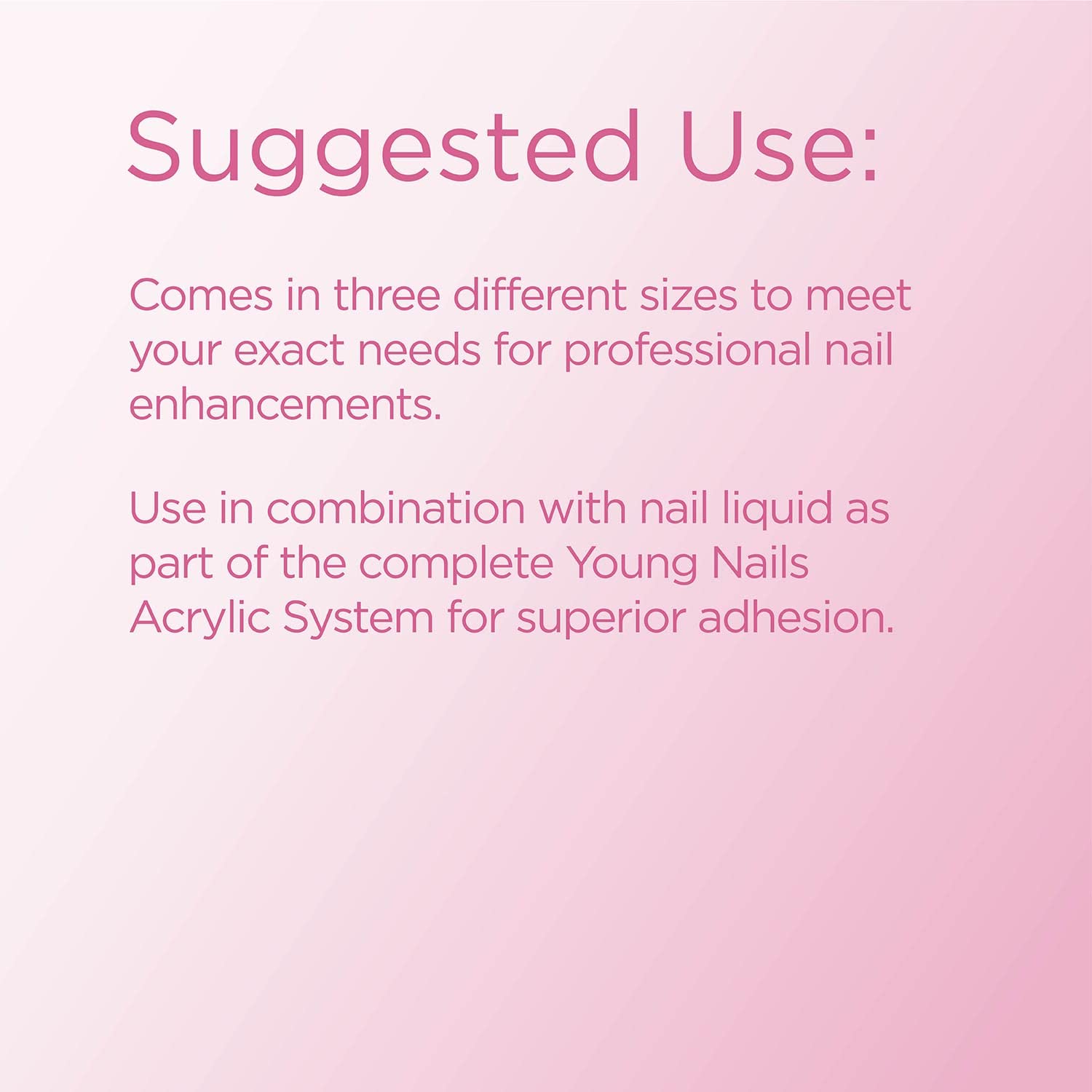 Young Nails Acrylic Core Powder claro, base transparente para extensiones limpias
