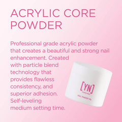 Young Nails Acrylic Core Powder rosado para uñas duraderas con adherencia profesional