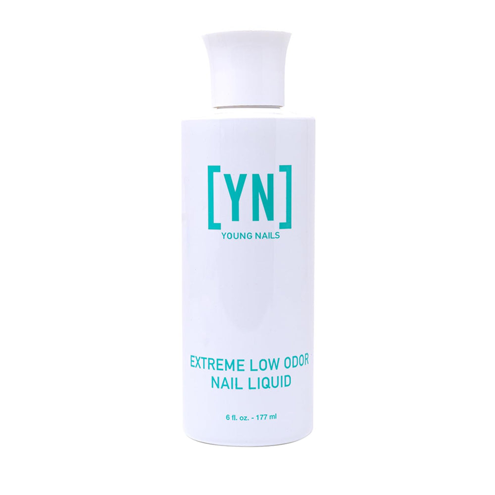 Young Nails Extreme Low Odor Liquid Monomer for base formation with creamy adhesion.
