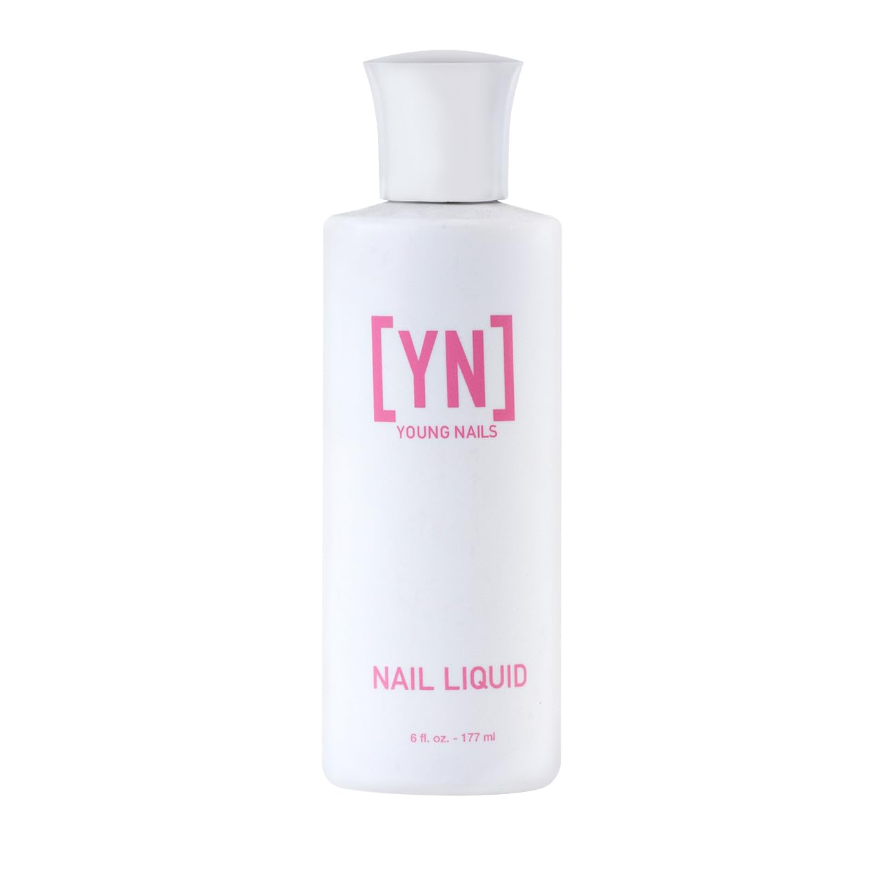 Young Nails liquid monomer bottle closeup showing a professional-grade formula for durable acrylics