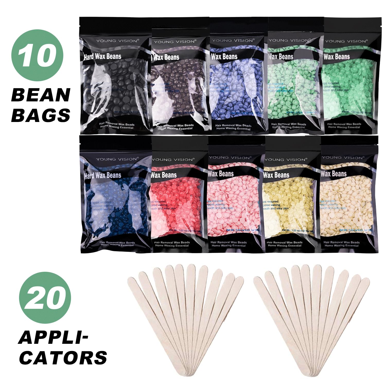YOUNG VISION 10-color surprise adds variety during waxing routines.