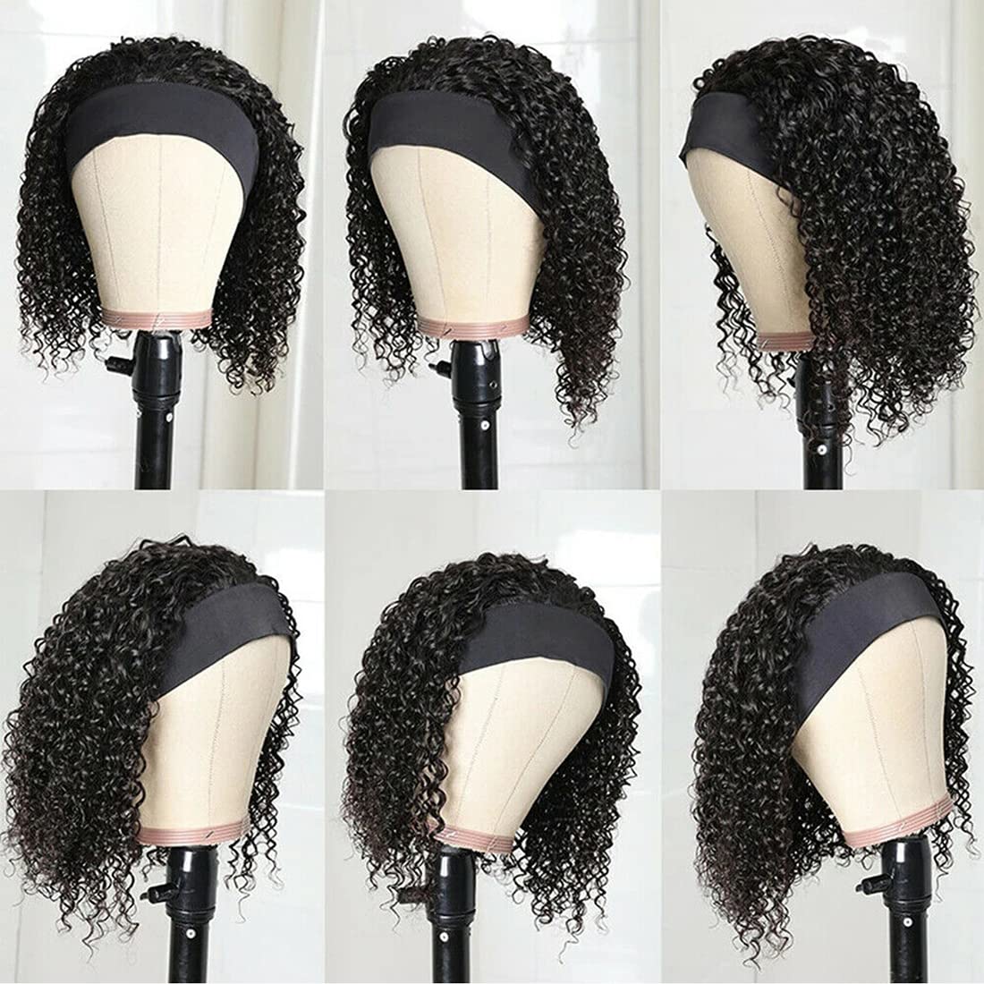 Youngirl glueless headband wig with Velcro stays secure during workouts.
