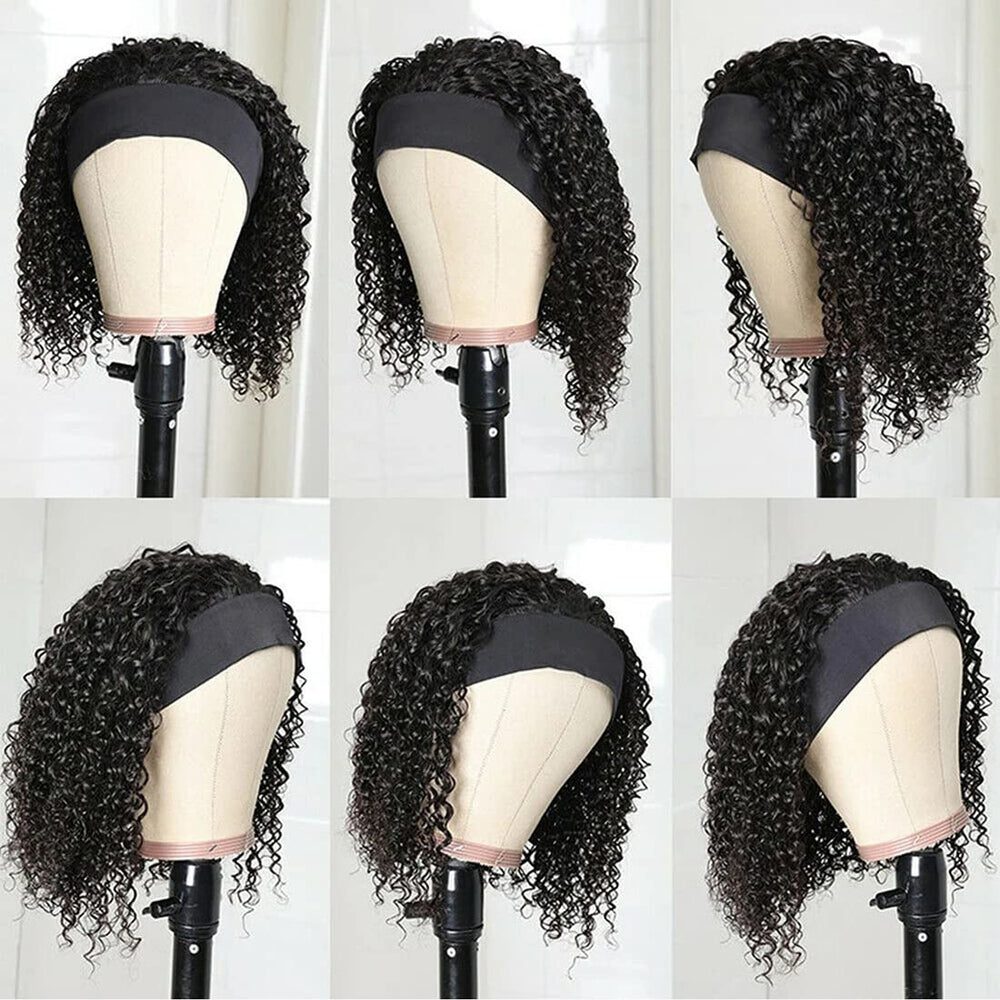 Youngirl glueless headband wig with Velcro stays secure during workouts.