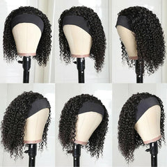 Youngirl glueless headband wig with Velcro stays secure during workouts.