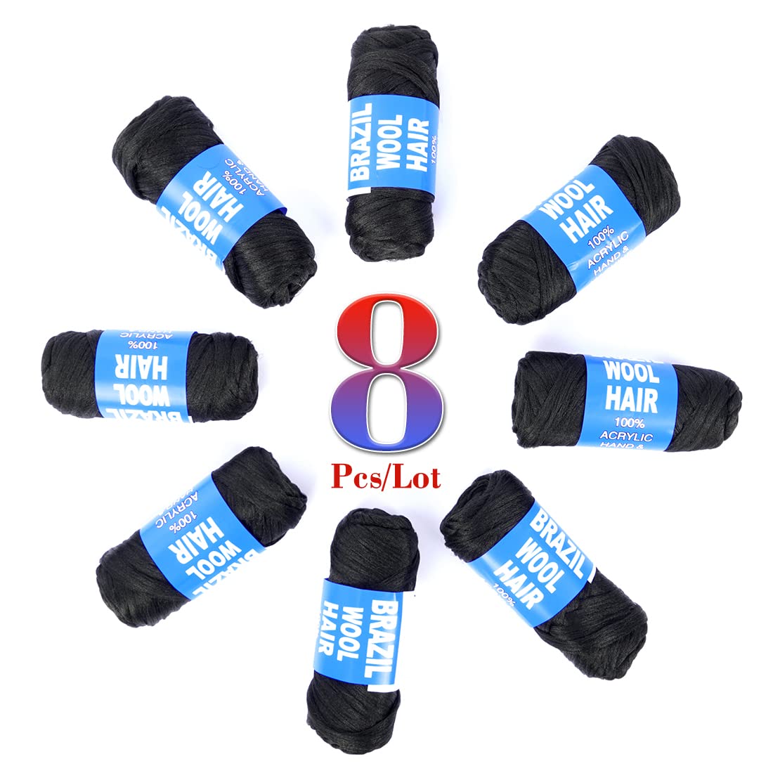 Youngther braids yarn natural black with crochet hook included for easy DIY styles.
